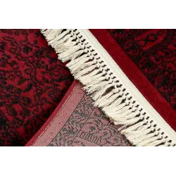 Teppich ORIENT 6039 bordeaux / schwarz Rahmen, Roset, orientalisch, mit Fransen