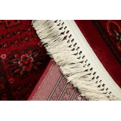Teppich ORIENT 6871 bordeaux / schwarz Rahmen, klassisch, Ornament, mit Fransen