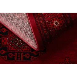 Teppich ORIENT 6871 bordeaux / schwarz Rahmen, klassisch, Ornament, mit Fransen