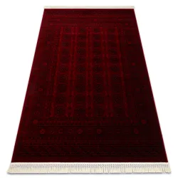 Teppich ORIENT Bordeaux / Schwarz Buchara, Rahmen, orientalisch, mit Fransen