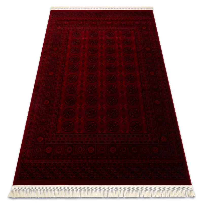 Teppich ORIENT 6889 Bordeaux / Schwarz Buchara, Rahmen, orientalisch, mit Fransen