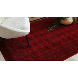 Teppich ORIENT 6889 Bordeaux / Schwarz Buchara, Rahmen, orientalisch, mit Fransen
