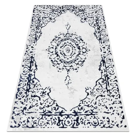 Teppich ALLURE 1961 Ornament, Rahmen - Strukturiert, stilvoll, glamourös weiß / blau