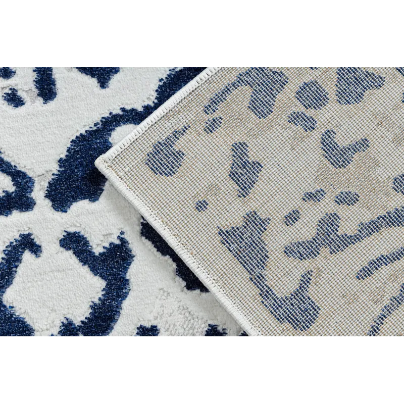 Teppich ALLURE 1961 Ornament, Rahmen - Strukturiert, stilvoll, glamourös weiß / blau