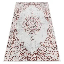 Teppich ALLURE Ornament, Rahmen - Strukturell, stilvoll, glamourös weiß / rosa