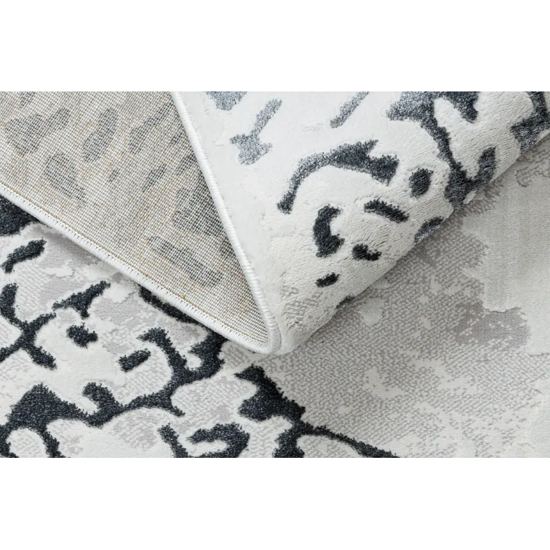 Teppich ALLURE 1961 Ornament, Rahmen - Strukturell, stilvoll, glamourös weiß / grau