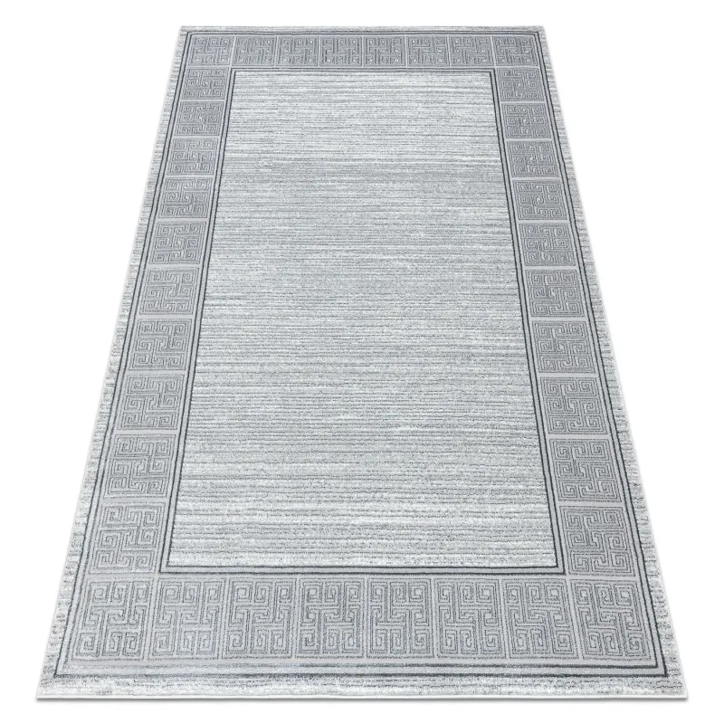 Teppich ALLURE 8783 Griechischer Schlüssel, Rahmen - Strukturell, stilvoll, glamourös hellgrau / weiß