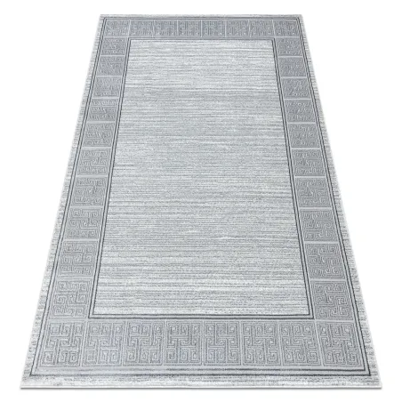 Teppich ALLURE 8783 Griechischer Schlüssel, Rahmen - Strukturell, stilvoll, glamourös hellgrau / weiß