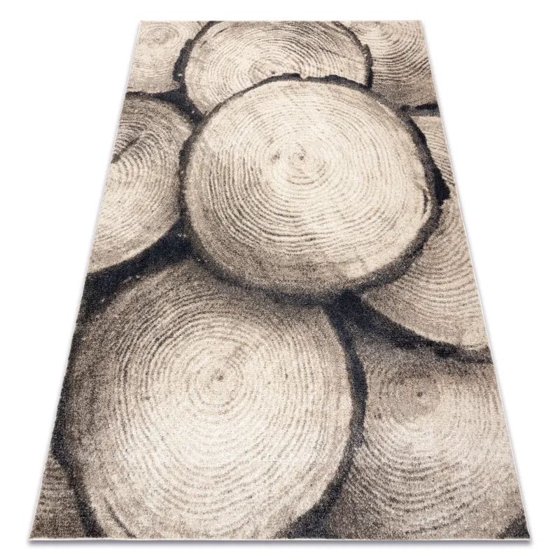 Teppich FUSION 9612 creme / beige - Baumstamm, Holz, modern, abstrakt