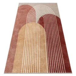 Teppich FUSION beige / terrakotta - Geometrisch, modern, abstrakt