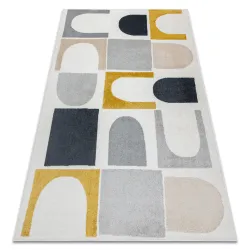 Teppich FUSION weiß / gelb - Geometrisch, modern, abstrakt