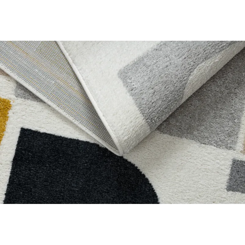 Teppich FUSION 0213 weiß / gelb - Geometrisch, modern, abstrakt