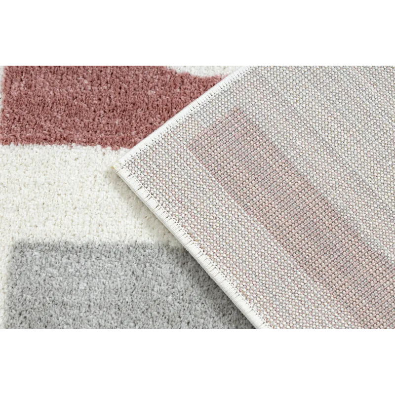 Teppich FUSION 0213 weiß / dunkelrosa - Geometrisch, modern, abstrakt