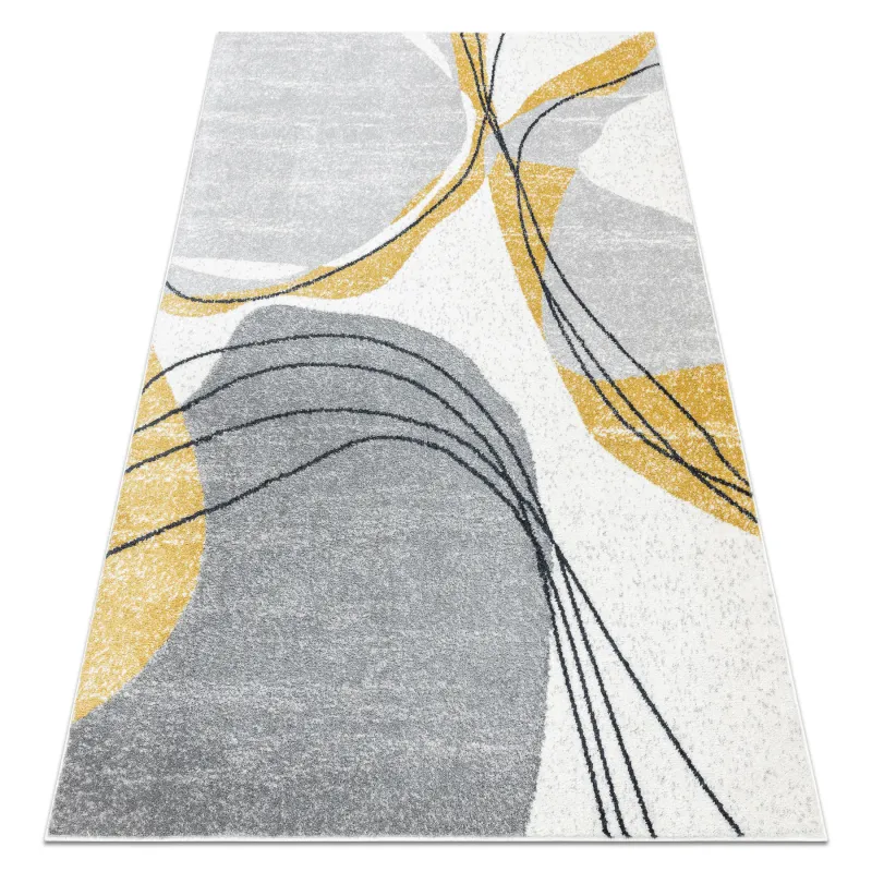 Teppich FUSION 5868 weiß / gelb - Linien, modern, abstrakt