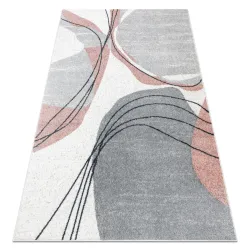 Teppich FUSION weiß / dunkles Rosa - Linien, modern, abstrakt