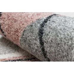 Teppich FUSION 5868 weiß / dunkles Rosa - Linien, modern, abstrakt