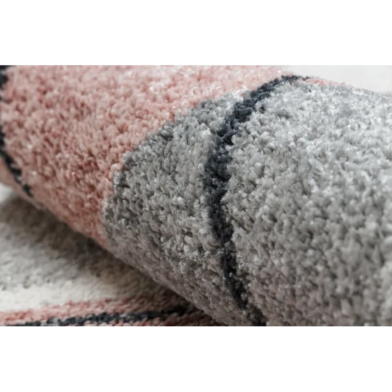 Teppich FUSION 5868 weiß / dunkles Rosa - Linien, modern, abstrakt