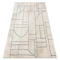 Teppich FUSION creme / hellgrau - Geometrisch, modern, abstrakt
