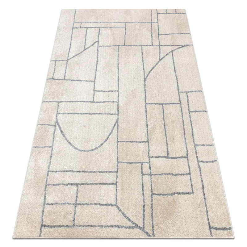 Teppich FUSION 0806 creme / hellgrau - Geometrisch, modern, abstrakt
