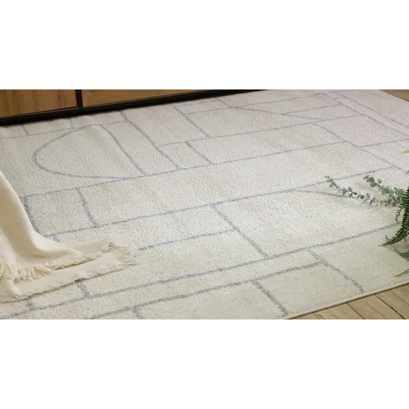 Teppich FUSION 0806 creme / hellgrau - Geometrisch, modern, abstrakt