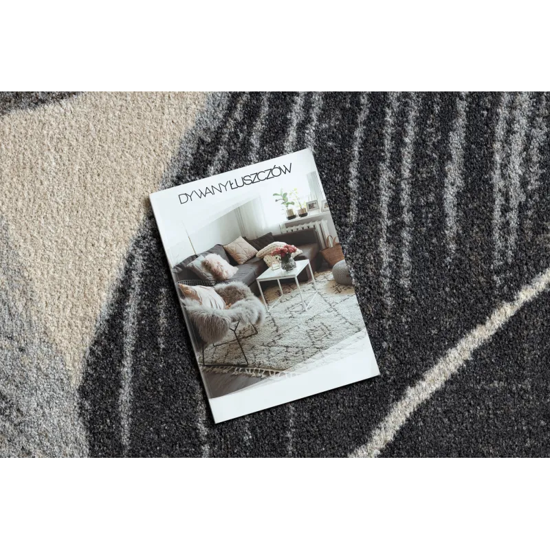 Teppich FUSION 8912 dunkelgrau - Federn, modern, abstrakt