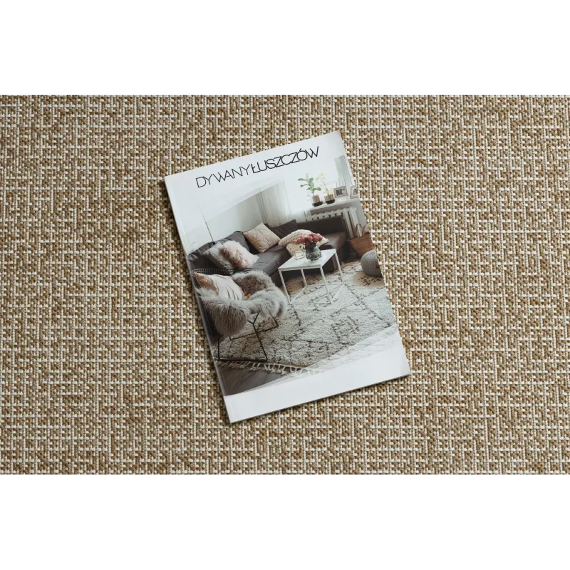 Sisal Teppich mit Rautenmuster in beige, ideal für moderne Räume