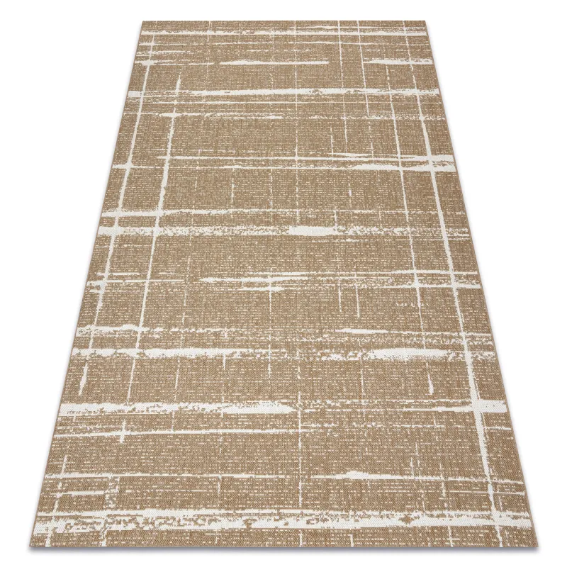 Sisal Teppich Trellis in vintage Stil, naturbeige Farbe, ideal für Wohnzimmer
