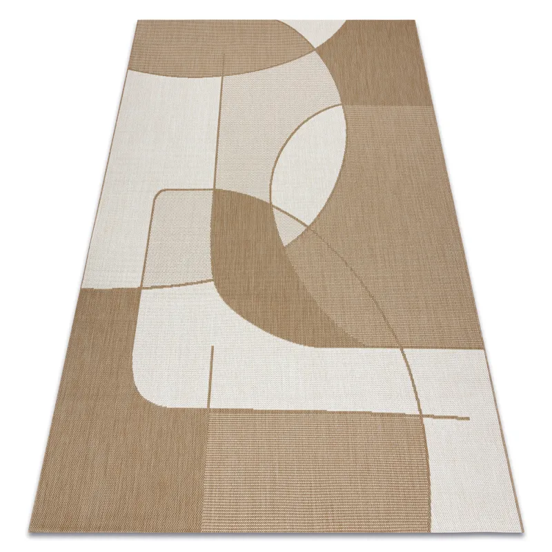 Sisal Teppich Geometrisch in naturbeige, aus strapazierfähigem Material