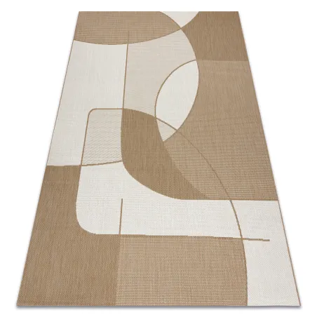 Sisal Teppich Geometrisch in naturbeige, aus strapazierfähigem Material