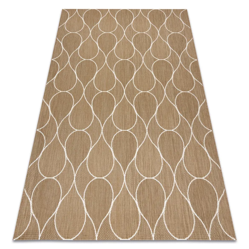 FLAT 49379265 Sisalteppich Tropfen - naturbeige Farbe, Kordelgewebe