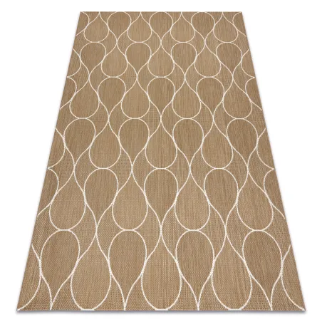 FLAT 49379265 Sisalteppich Tropfen - naturbeige Farbe, Kordelgewebe