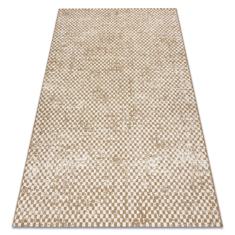 Sisal Teppich in geometrischem Design, natürliche beige Farbe, Kordel