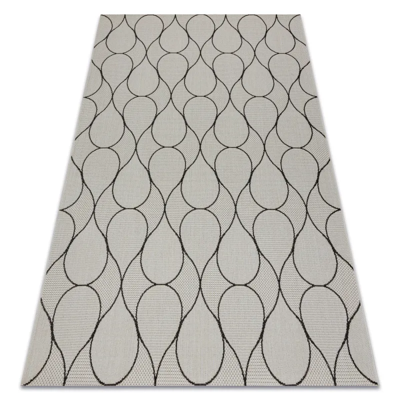 Sisal Teppich in Creme und Schwarz, perfekt für stilvolle Räume