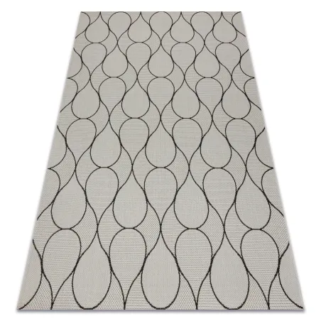 Sisal Teppich in Creme und Schwarz, perfekt für stilvolle Räume