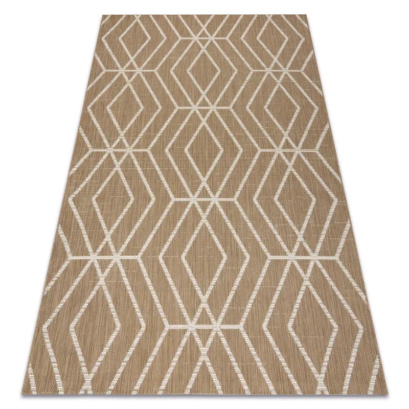 Sisal Teppich in geometrischem Design, naturbeige Farbe, strapazierfähiges Material