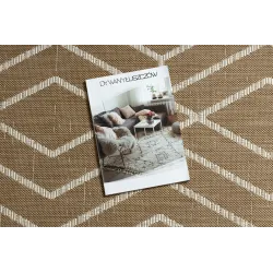 Geometrischer Sisal Teppich in natürlichem Beige, ideal für stilvolle Räume