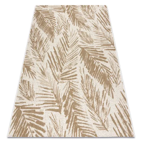 Sisal Teppich mit Palmblättern in natürlichem beige, strapazierfähiges Material
