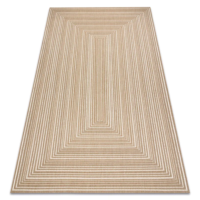 Sisal Teppich geometrisch in naturbeige, perfekt für den Wohnbereich