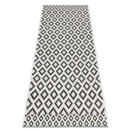 Sisal Teppich in creme-schwarz mit Rauten, perfekt für stilvolle Räume