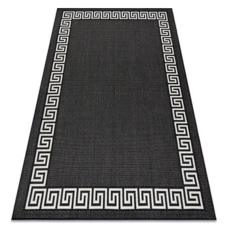 Teppich in Schwarz und Creme, perfekt für stilvolle Wohnräume