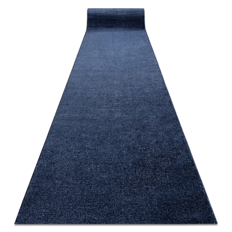 Dunkelblauer SOFTY Läufer, moderner Teppich aus weichem Material
