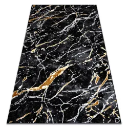 Teppich ALLURE Marmor - Strukturell, stilvoll, glamourös schwarz / gold
