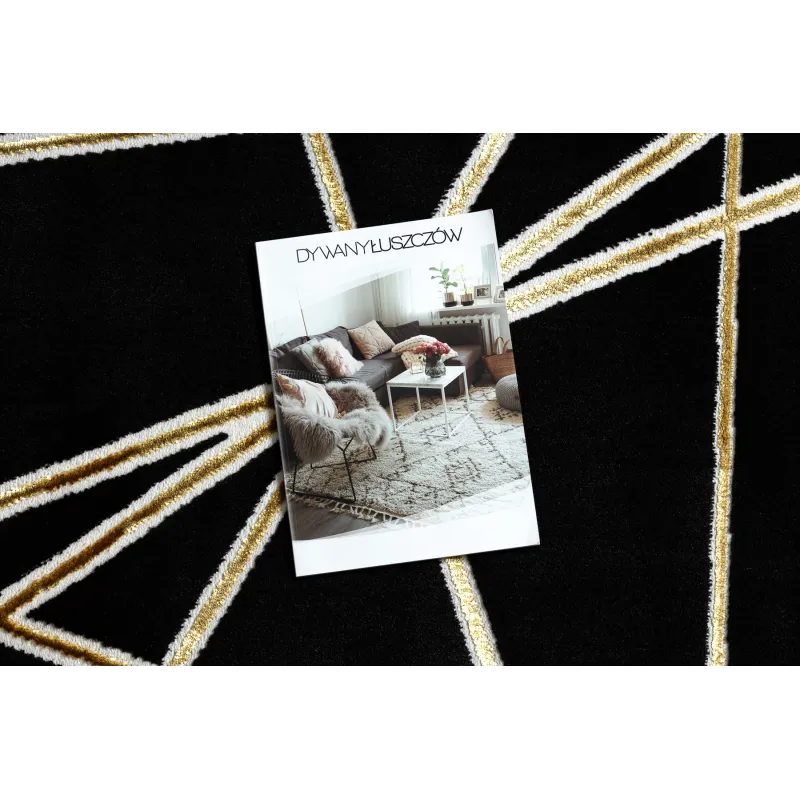 Teppich ALLURE 1964 Geometrisch - Strukturell, stilvoll, glamourös schwarz / gold