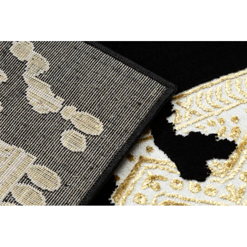 Teppich ALLURE 1965 Rahmen - Strukturell, stilvoll, glamourös schwarz / gold