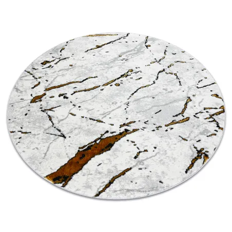 Teppich ALLURE 1963 Kreis Marmor - Strukturell, stilvoll, Glamour weiß / gold