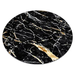 Teppich ALLURE Kreis Marmor - Strukturell, stilvoll, glamourös schwarz / gold