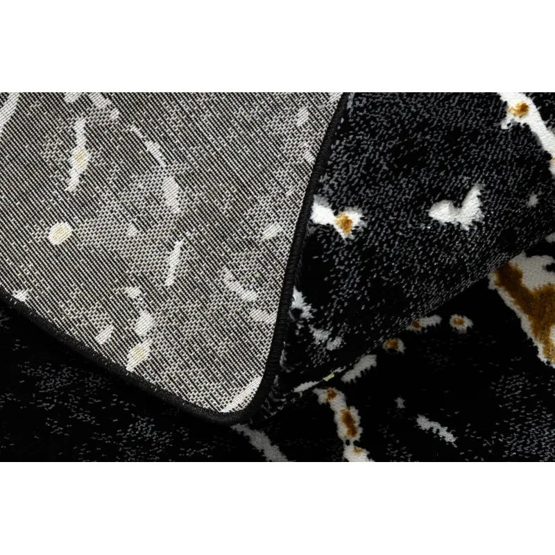 Teppich ALLURE 1963 Kreis Marmor - Strukturell, stilvoll, glamourös schwarz / gold