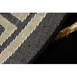Teppich ALLURE 1968 Kreis Griechischer Schlüssel, Rahmen - Strukturell, stilvoll, Glamour Schwarz / Gold