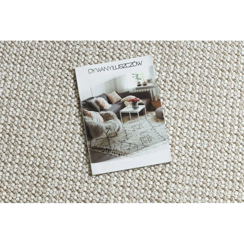 Teppich CASABLANCA LOOP rund weiß / beige Schlingflor, weich