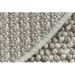 Teppich CASABLANCA LOOP rund weiß / beige Schlingflor, weich